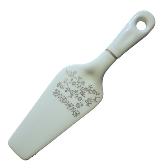 Vtg Harker Pottery Serving Platter Porcelain 22Kt Gold Accents Courtship Pattern - Picture 4 of 7